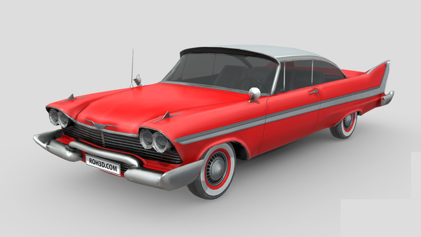 Low Poly Car - Plymouth Fury coupe Christine 1958